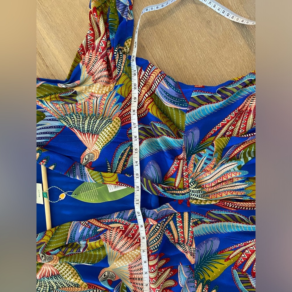 FARM Rio Blue Tropical Maxi Dress with Multicolor Leaf Print - Picture 4 of 6
